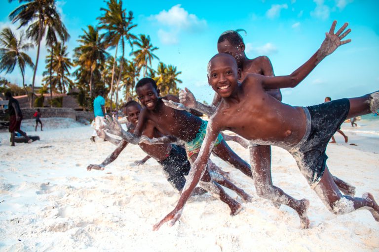 Kenyans at Nyali beach