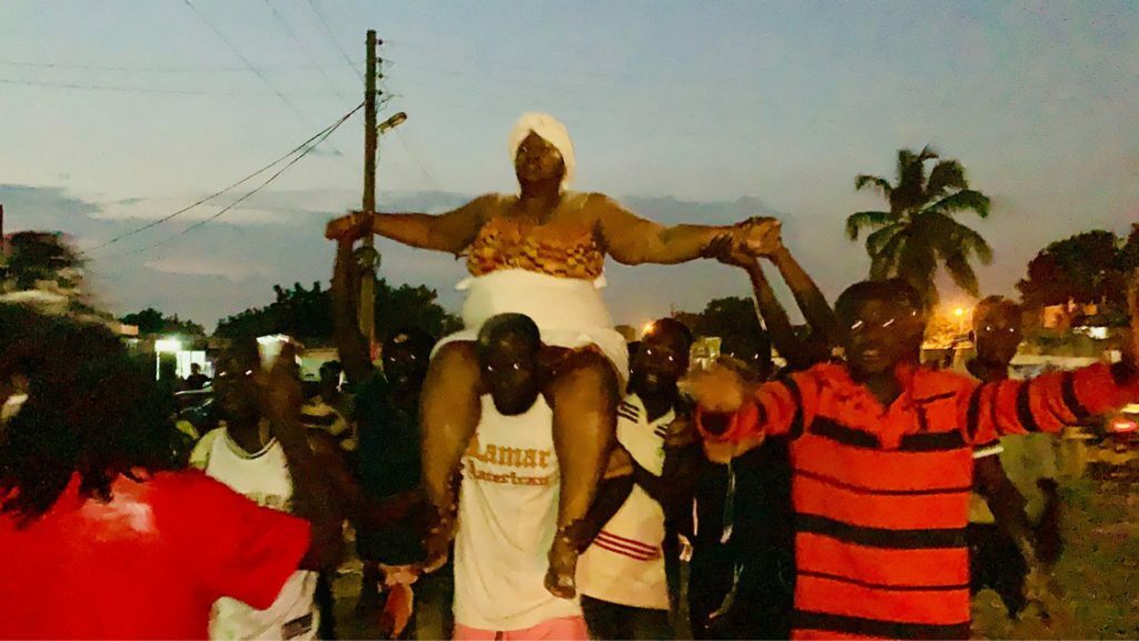 African American woman paraded around town after her enstoolment.